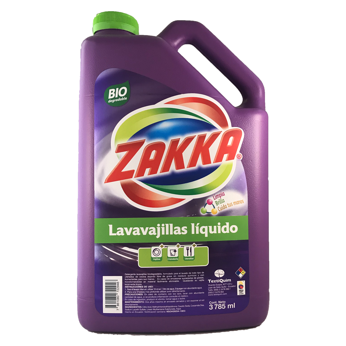 Lavavajillas Liquido ZAKKA 3785ml - Textiquim